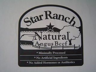STAR RANCH NATURAL ANGUS BEEF · MINIMALLY PROCESSED · NO ARTIFICIAL INGREDIENTS · NO ADDED HORMONES OR ANTIBIOTICS logo