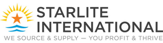 STARLITE INTERNATIONAL WE SOURCE & SUPPLY - YOU PROFIT & THRIVE logo