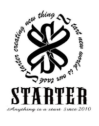 STARTER ANYTHING IS A START SINCE 2010 START NEW WORLD IS OUR TASK STARTER CREATING NEW THING logo