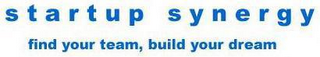 STARTUP SYNERGY FIND YOUR TEAM, BUILD YOUR DREAM logo