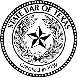 STATE BAR OF TEXAS CREATED IN 1939 logo