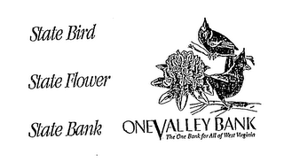 STATE BIRD STATE FLOWER STATE BANK ONE VALLEY BANK THE ONE BANK FOR ALL OF WEST VIRGINIA logo
