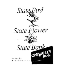 STATE BIRD STATE FLOWER STATE BANK ONEVALLEY BANK THE ONE BANK FOR ALL OF WEST VIRGINIA logo