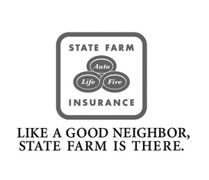 STATE FARM INSURANCE AUTO LIFE FIRE LIKE A GOOD NEIGHBOR, STATE FARM IS THERE. logo