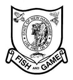 STATE OF NEW HAMPSHIRE LIVE FREE OR DIE FISH AND GAME logo
