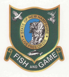 STATE OF NEW HAMPSHIRE LIVE FREE OR DIE FISH AND GAME logo