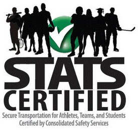 STATS CERTIFIED SECURE TRANSPORTATION FOR ATHLETES, TEAMS, AND STUDENTS CERTIFIED BY CONSOLIDATED SAFETY SERVICES logo