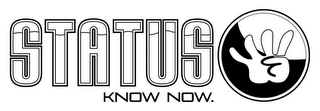 STATUS KNOW NOW. logo