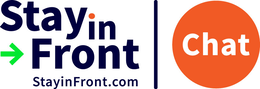 STAY IN FRONT STAYINFRONT.COM CHAT logo