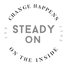 STEADY ON CHANGE HAPPENS ON THE INSIDE EST 2017 logo
