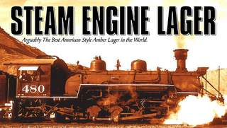 STEAM ENGINE LAGER ARGUABLY THE BEST AMERICAN STYLE AMBER LAGER IN THE WORLD. logo