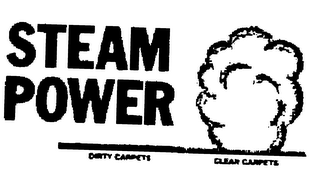 STEAM POWER DIRTY CARPETS CLEAN CARPETS logo