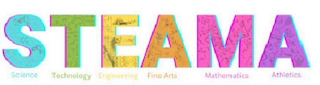 STEAMA SCIENCE TECHNOLOGY ENGINEERING FINE ARTS MATHEMATICS ATHLETICS logo