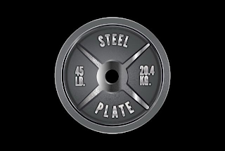 STEEL PLATE 45 LB. 20.4 KG. logo