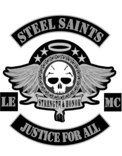 STEEL SAINTS, LE STRENGTH AND HONOR MC,JUSTICE FOR ALL logo