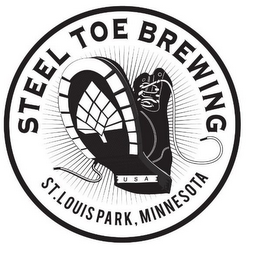 STEEL TOE BREWING U S A ST. LOUIS PARK, MINNESOTA logo