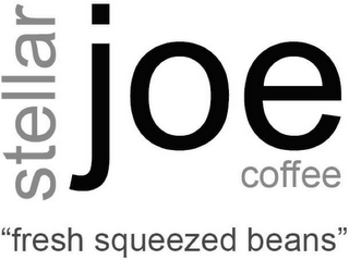 STELLAR JOE COFFEE "FRESH SQUEEZED BEANS" logo