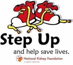 STEP UP AND HELP SAVE LIVES. NATIONAL KIDNEY FOUNDATION OF NORTH CAROLINA logo