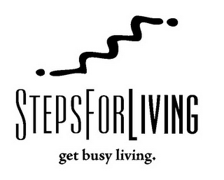 STEPSFORLIVING GET BUSY LIVING. logo