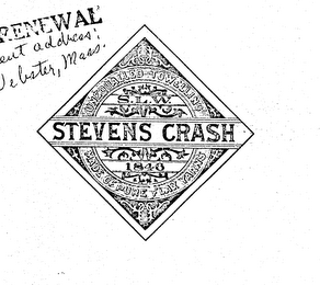 STEVENS CRASH UNEQUALLED TOWELLING MADE OF PURE FLAX YARNS S.L.W. 1946 logo