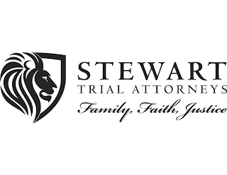STEWART TRIAL ATTORNEYS FAMILY FAITH JUSTICE logo