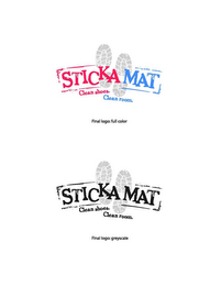 STICKA MAT CLEAN SHOES. CLEAN ROOM. logo