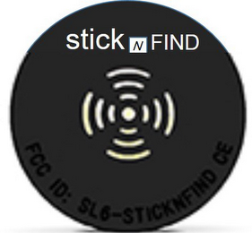 STICKNFIND FCC ID: SL6-STICKNFIND CE logo