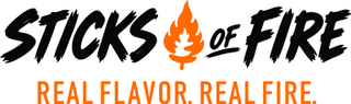 STICKS OF FIRE REAL FLAVOR. REAL FIRE. logo