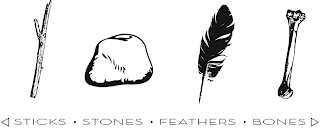 STICKS · STONES · FEATHERS · BONES logo
