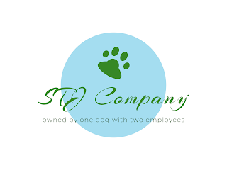 STJ COMPANY OWNED BY ONE DOG WITH TWO EMPLOYEES logo