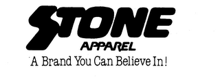 STONE APPAREL A BRAND YOU CAN BELIEVE IN! logo