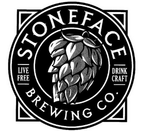 STONEFACE BREWING CO. LIVE FREE DRINK CRAFT logo
