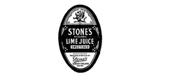 STONE'S LIME JUICE SWEETENED WEST INDIA PROCESSED AND BOTTLED BY STONE LONDON ENGLAND logo