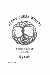 STONY CREEK WINERY FINGER LAKES 2026 SYRAH ABV 14% logo
