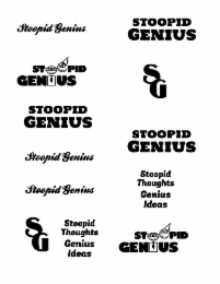 STOOPID GENIUS STOOPID GENIUS STOOPID GENIUS STOOPID STOOPID THOUGHTS GENIUS IDEAS STOOPID GENIUS STOOPID GENIUS STOOPID THOUGHTS GENIUS IDEAS SG logo