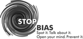STOP BIAS SPOT IT. TALK ABOUT IT. OPEN YOUR MIND. PREVENT IT. logo