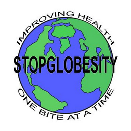 STOP GLOBESITY IMPROVING HEALTH ONE BITE AT A TIME logo