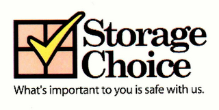 STORAGE CHOICE WHAT'S IMPORTANT TO YOU IS SAFE WITH US. logo