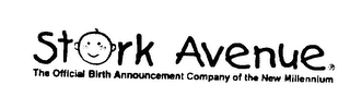 STORK AVENUE THE OFFICIAL BIRTH ANNOUNCEMENT COMPANY OF THE NEW MILLENNIUM logo