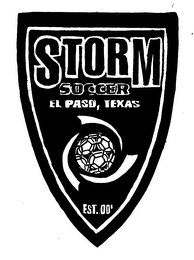 STORM SOCCER EL PASO, TEXAS EST. 00' logo
