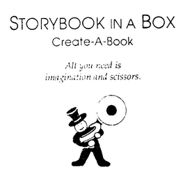 STORYBOOK IN A BOX CREATE-A-BOOK ALL YOU NEED IS IMAGINATION AND SCISSORS. logo
