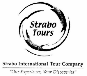 STRABO TOURS STRABO INTERNATIONAL TOUR COMPANY "OUR EXPERIENCE, YOUR DISCOVERIES" logo