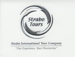 STRABO TOURS STRABO INTERNATIONAL TOUR COMPANY "OUR EXPERIENCE, YOUR DISCOVERIES" logo