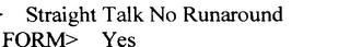 STRAIGHT TALK NO RUNAROUND logo