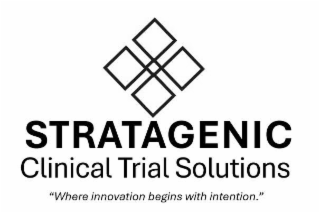 STRATAGENIC CLINICAL TRIAL SOLUTIONS "WHERE INNOVATION BEGINS WITH INTENTION." logo