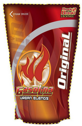 STRAW INSIDE READY 2 DRINK! COCKTAIL GASOLINA ORIGINAL GASOLINA URBAN BLENDS logo