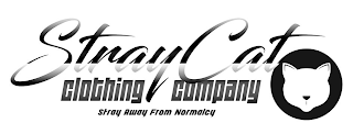STRAY CAT CLOTHING COMPANY STRAY AWAY FROM NORMALCY logo