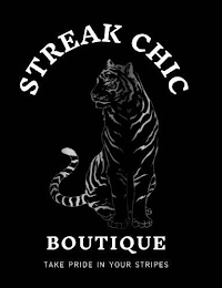 STREAK CHIC BOUTIQUE TAKE PRIDE IN YOUR STRIPES logo