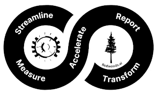 STREAMLINE MEASURE ACCELERATE REPORT TRANSFORM REDWOODS.AI logo
