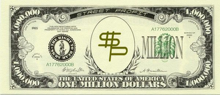 STREET PROFIT, 1,000,000 , $P, ONE MILLION DOLLARS logo